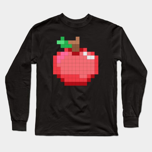 red pixel apples are good for you Long Sleeve T-Shirt by prettyguardianstudio